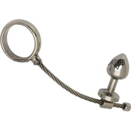 Cockring et Anal plug Acier 3034