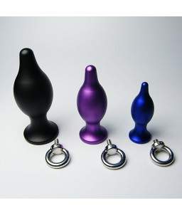 Sextoys, sexshop, loveshop, lingerie sexy : Plug Anal : Plug Anal en Acier violet taille S avec anneau