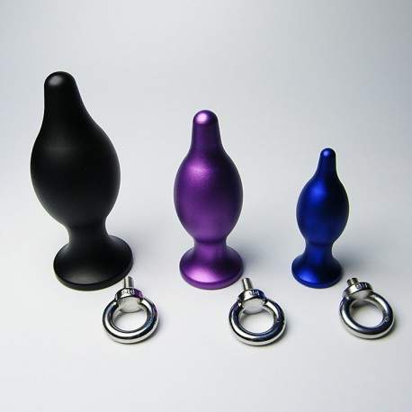 Sextoys, sexshop, loveshop, lingerie sexy : Plug Anal : Plug Anal en Acier violet taille S avec anneau