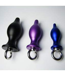 Sextoys, sexshop, loveshop, lingerie sexy : Plug Anal : Plug Anal en Acier violet taille S avec anneau