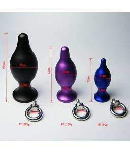 Sextoys, sexshop, loveshop, lingerie sexy : Plug Anal : Plug Anal en Acier violet taille S avec anneau