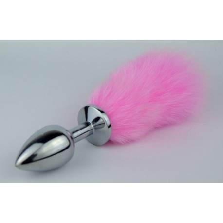 Plug Anal en Anneaux Inox Queue de Lapin Bunny Blanc Taille S