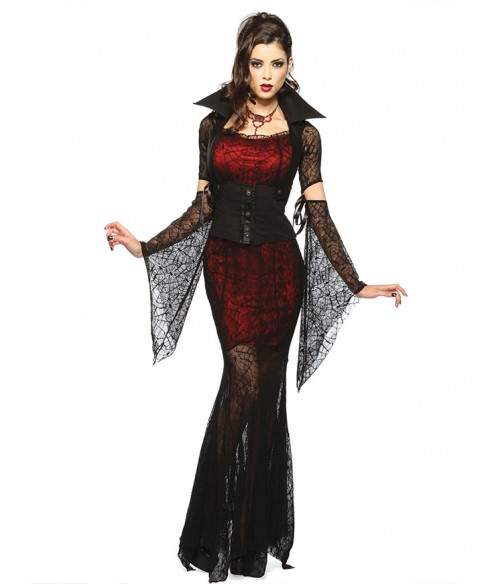 Costume Sexy Morticia Halloween  1146