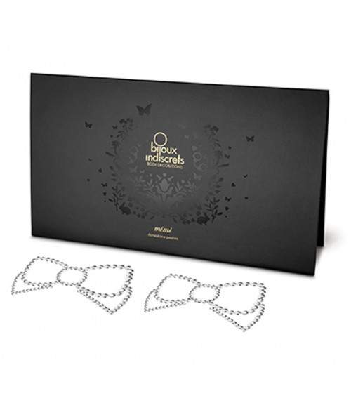 Mimi Caches-seins en faux diamants Noeud Papillon Argent