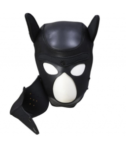 Cagoule de bondage Masque de Chien et Gants avec Crochets