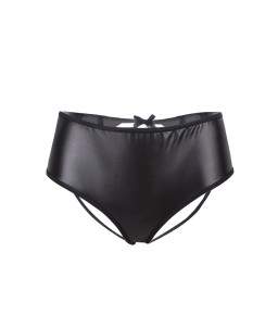 Sexy Boxer Shorty Style Cuir Noir LB9010