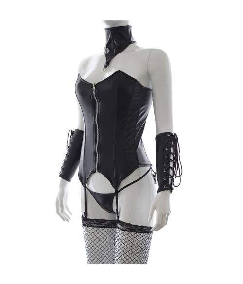 Sextoys, sexshop, loveshop, sexy lingerie : Bustiers and Corsets : BDSM Corset necklace and cuffs set