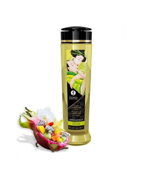 Shunga Huile de Massage Erotique Romance Fraise, Vin Pétillant