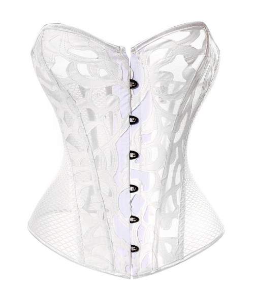 Sextoys, sexshop, loveshop, sexy lingerie : Bustiers and Corsets : Sexy white bustier corset size S