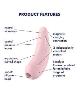 Sextoys, sexshop, loveshop, lingerie sexy : Stimulateur Clitoris : Satisfyer -Curvy 2 + rose