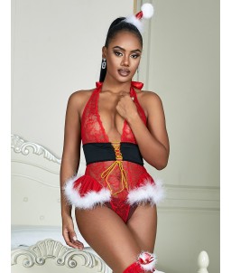 Sextoys, sexshop, loveshop, lingerie sexy : Lingerie sexy grande taille : Body sexy mère noël XL