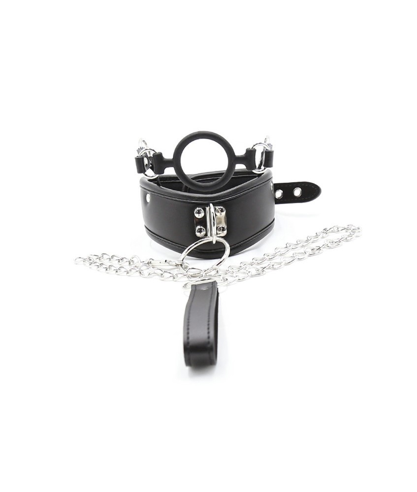 Sextoys, sexshop, loveshop, lingerie sexy : Colliers BDSM : Baillon Collier Avec Trou et Laisse