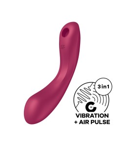 Sextoys, sexshop, loveshop, lingerie sexy : Stimulateur Clitoris : Satisfyer -Curvy Trinity 1 rouge