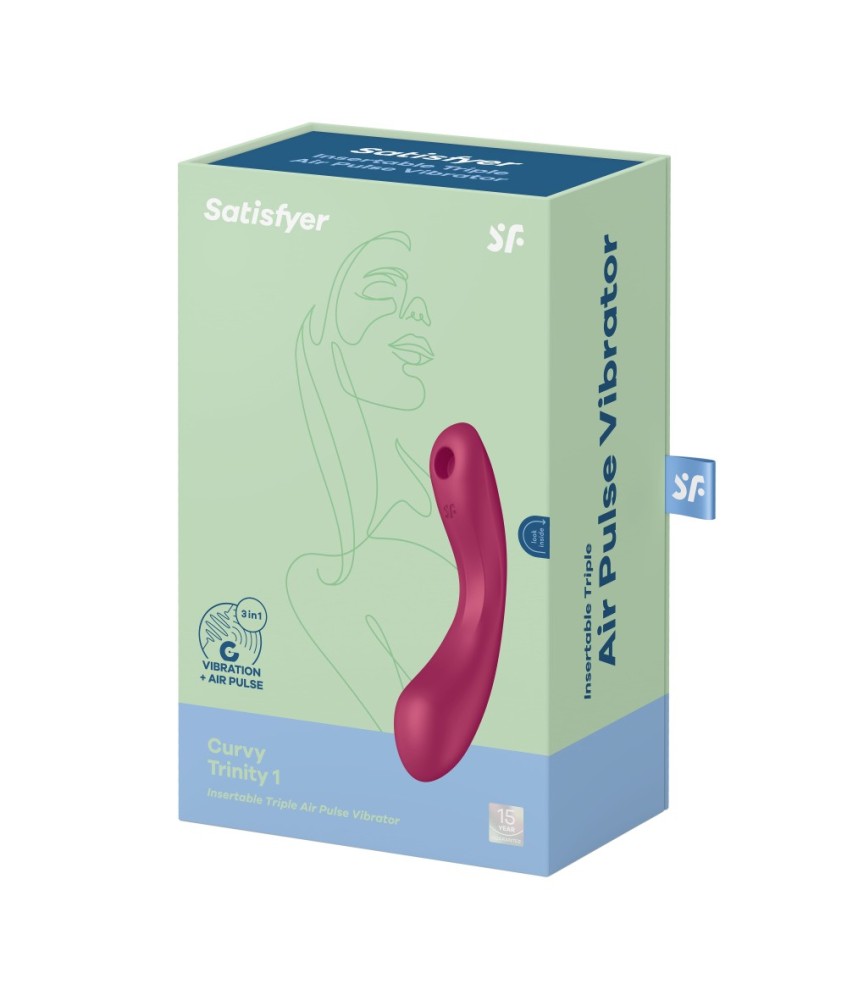 Sextoys, sexshop, loveshop, lingerie sexy : Stimulateur Clitoris : Satisfyer -Curvy Trinity 1 rouge