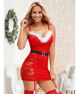 Sextoys, sexshop, loveshop, lingerie sexy : Deguisement noel sexy : Déshabillé sexy mère noël L/XL