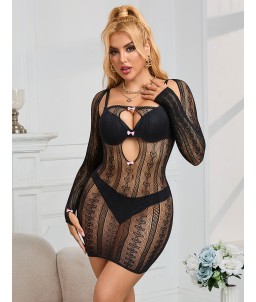 Sextoys, sexshop, loveshop, lingerie sexy : Robes sexy : Ensemble Robe sexy résille noir