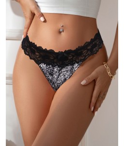 Sextoys, sexshop, loveshop, lingerie sexy : Strings & Boxers : Jolie String sexy Léopard noir et blanc S/M