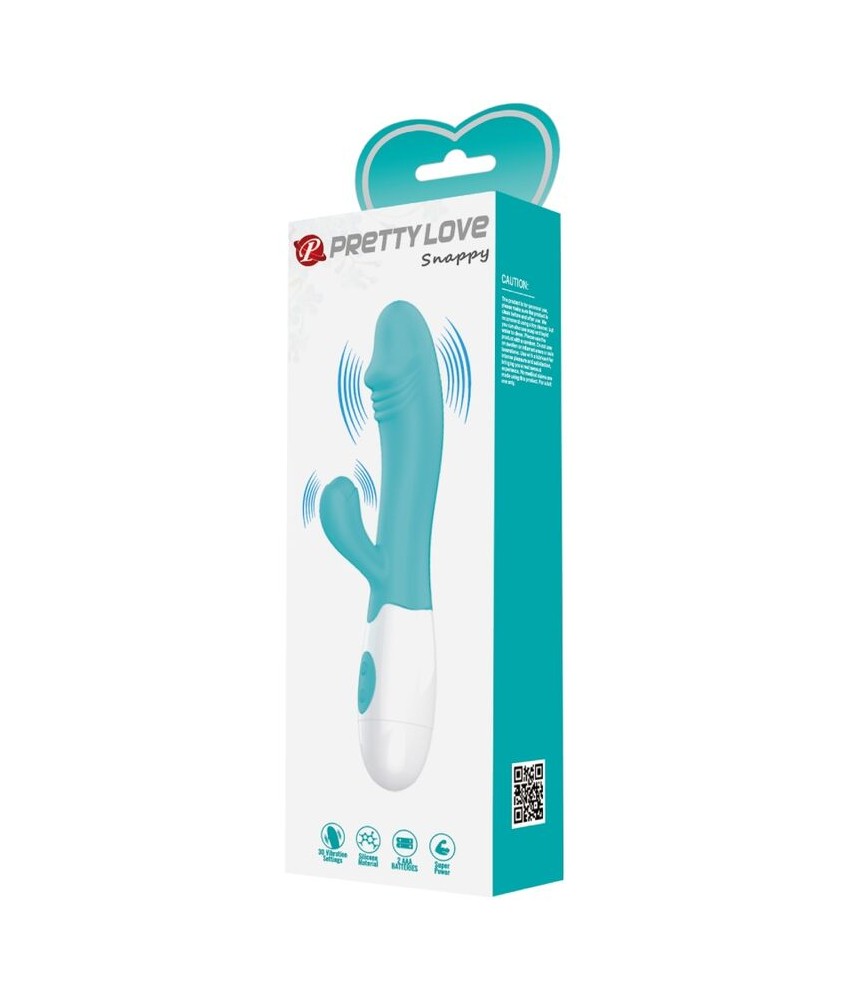 Sextoys, sexshop, loveshop, lingerie sexy : Vibro Rabbit : Vibromasseur Pretty Love Snappy Turquoise