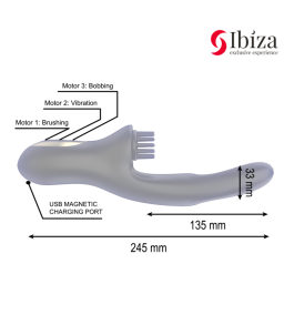 Sextoys, sexshop, loveshop, lingerie sexy : Stimulateur Clitoris : Ibiza - Vibromasseur a double fonction